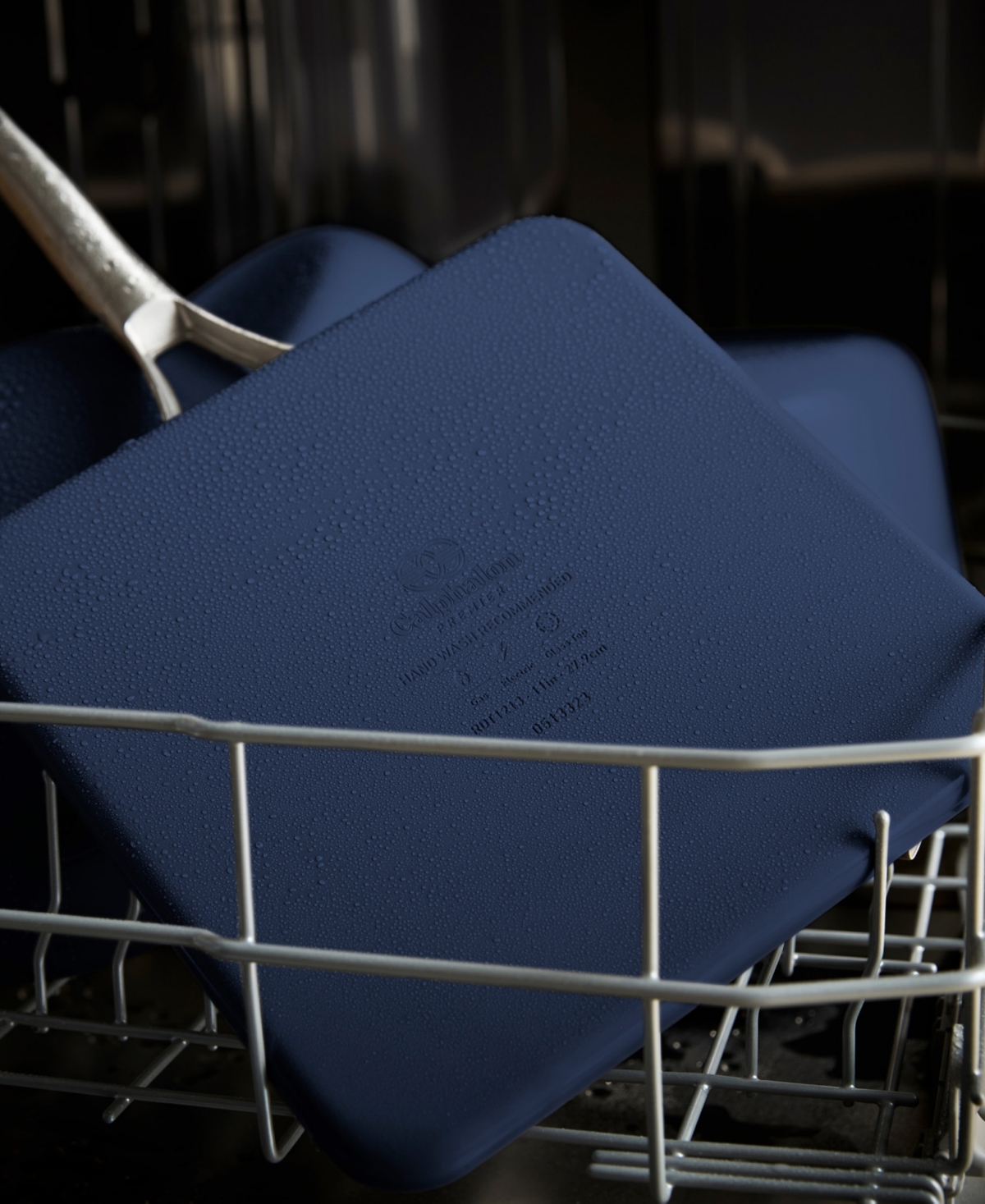 Shop Calphalon Premier Ceramic Nonstick 11" Square Griddle In Midnight Blue