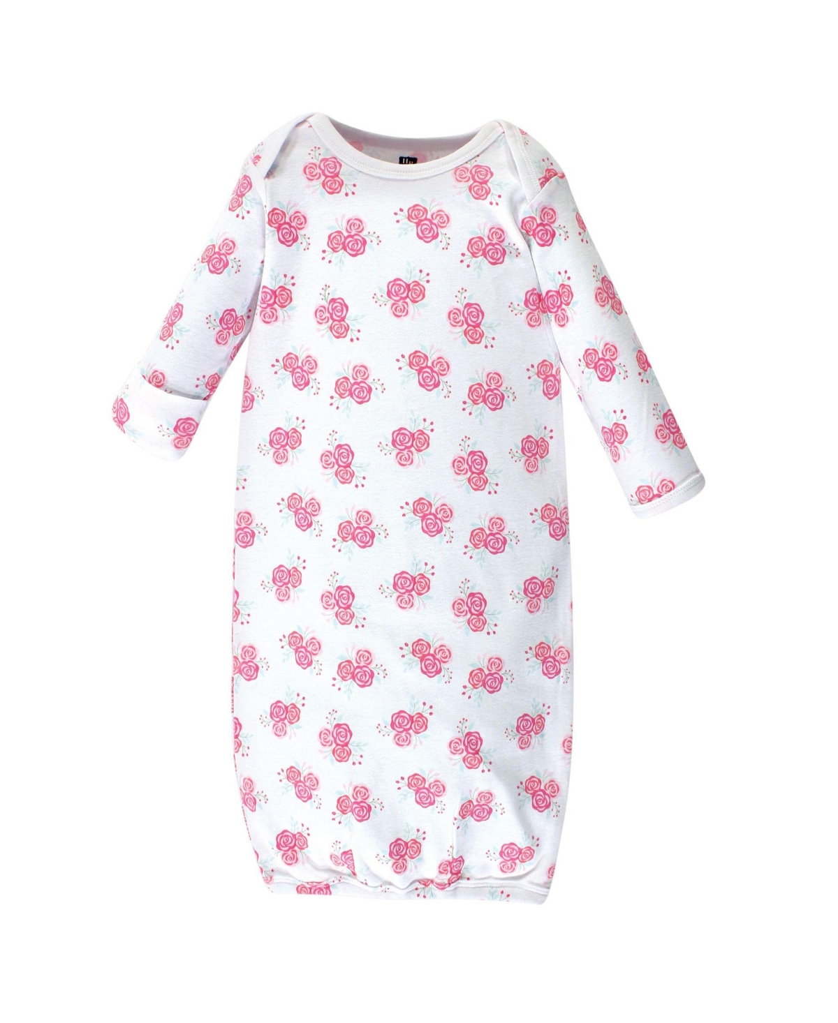 Hudson Baby Baby Girls Cotton Long-Sleeve Gowns 4pk,Happy Camper, 0-6 Months - Pink