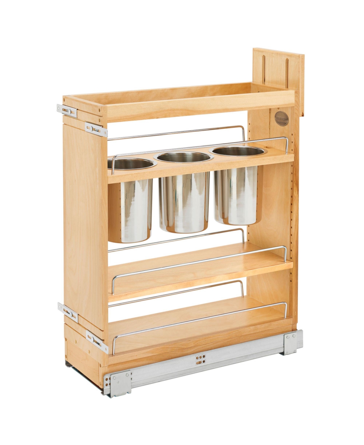 8" Pull Out Kitchen Cabinet Organizer w/ Soft-Close, 448UT-BCSC8C - Natural maple