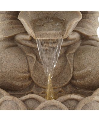 Calm Buddha 22" High Large Zen Asian Indoor Outdoor Decor Sand Stone Floor Fountain with Light LED Outside