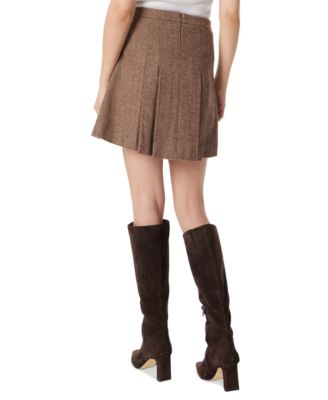 Sam Edelman Women's Vienne Pleated Herringbone Mini Skirt Macy's