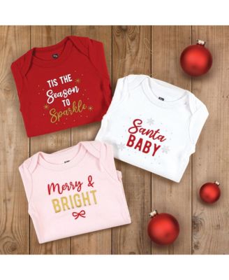 Girls Essential All-Cotton Long-Sleeve Bodysuit Triple Pack