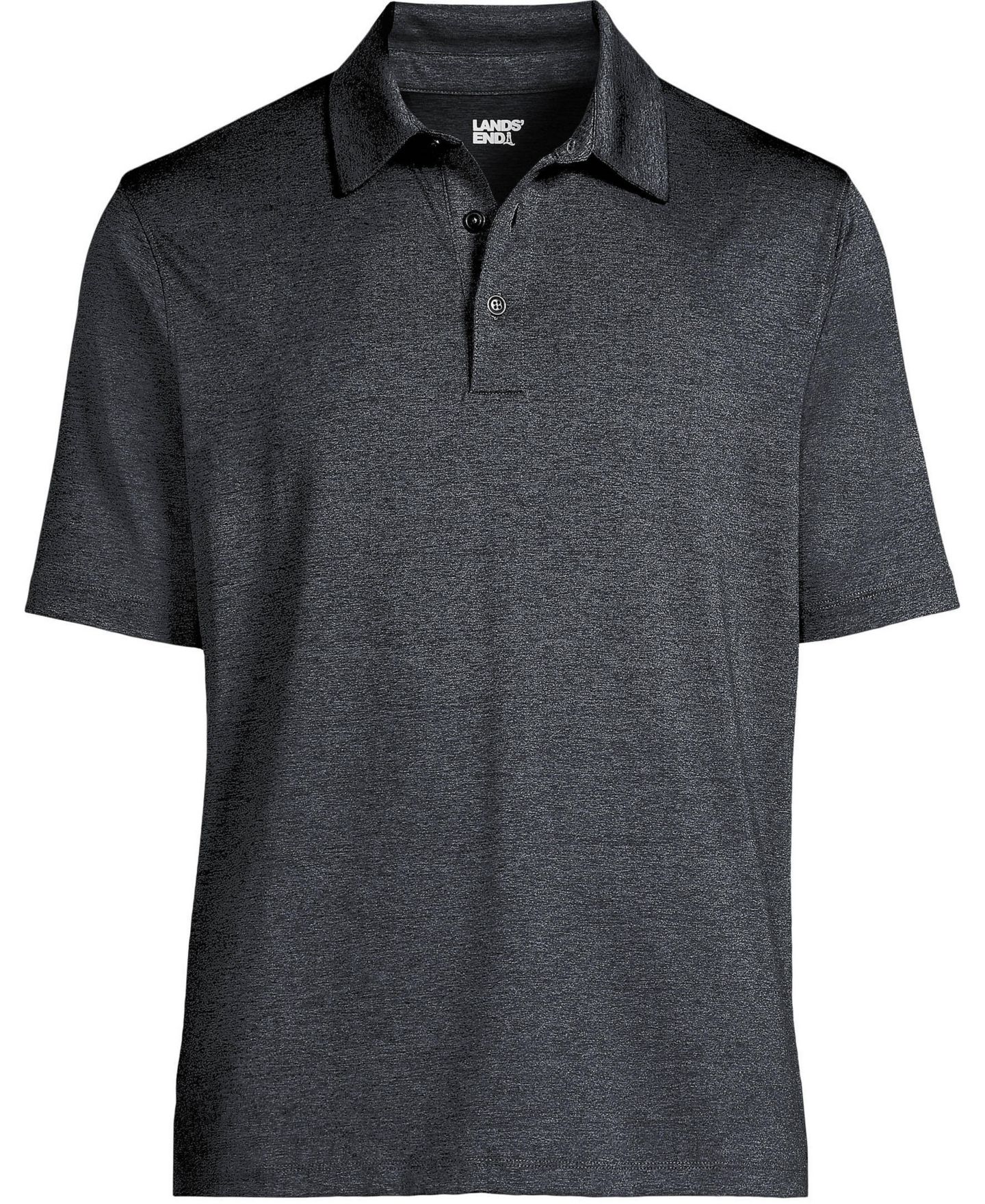 Мужское поло Lands' End Rapid Dry Space Dye Polo Shirt, цвет: Чёрный космический — фото 2