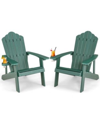 Weather Resistant HIPS Outdoor Adirondack Chair with Cup Holder