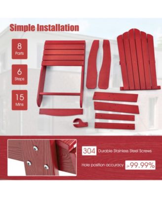 Weather Resistant HIPS Outdoor Adirondack Chair with Cup Holder