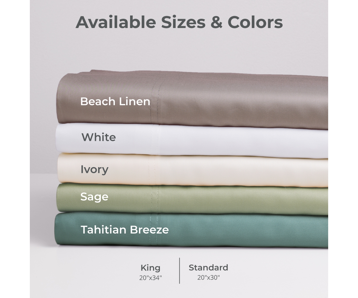 Cariloha Classic 2-Piece Twill Pillowcase Set | Ivory | King | Viscose Material | Allergy Resistant, Thermal-Regulating & Extra soft