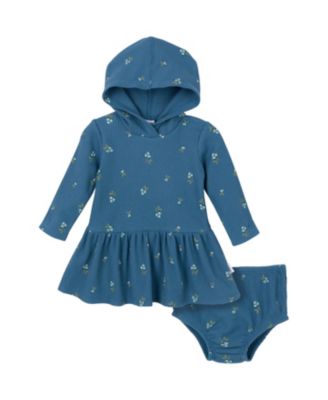Baby Girls Baby Long Sleeve Dress and Diaper Cover Set, 2 Piece