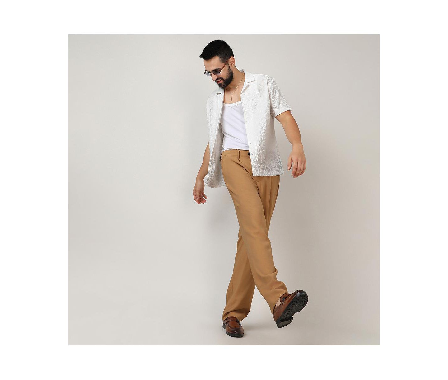 Мужская рубашка Cahoot Chalk White Micro Creased, цвет: Белый — фото 3