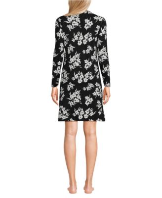 Women's Cotton Interlock Long Sleeve Above the Knee Nightgown