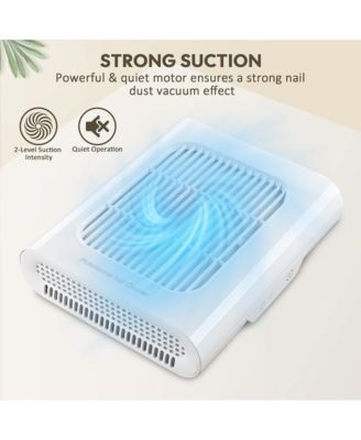 24W Nail Dust Collector Vacuum Cleaner Nail Vacuum Fan Nail Suction Dust Extractor with Reusable Filter for Nail Salon, Nail Artists, Nail Art Enthusiasts