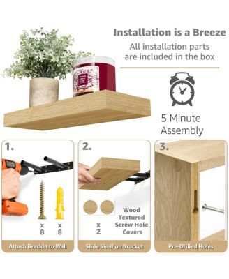 2 Floating Shelves with Invisible Brackets & 1 Rectangular Box