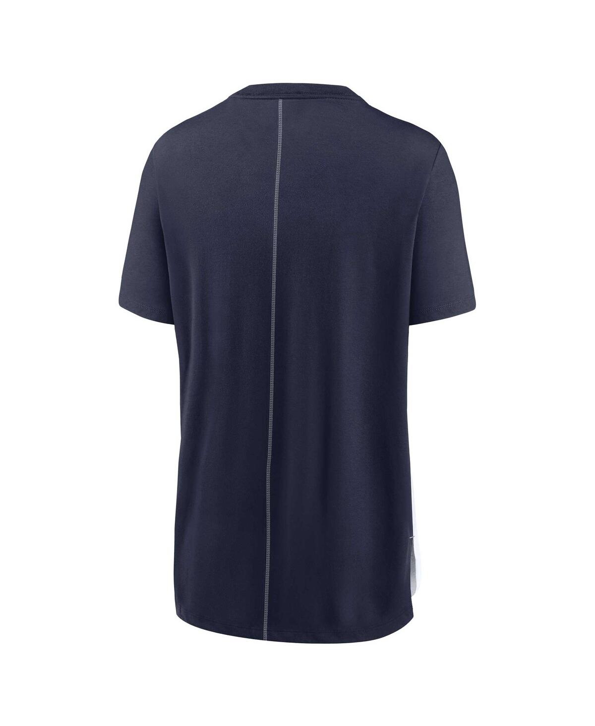 Nike Women's Cream/navy Dallas Cowboys Wordmark Tri-blend T-shirt In Cream,navy
