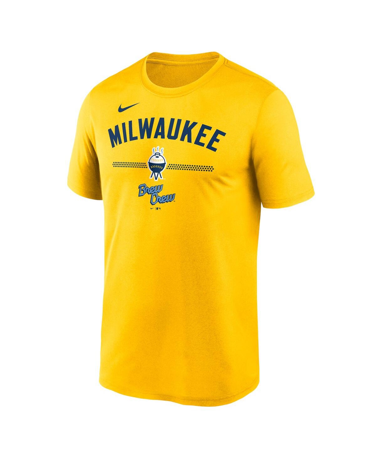 Nike Men'sMilwaukee Brewers City Connect Legend Performance T-Shirt - Gold
