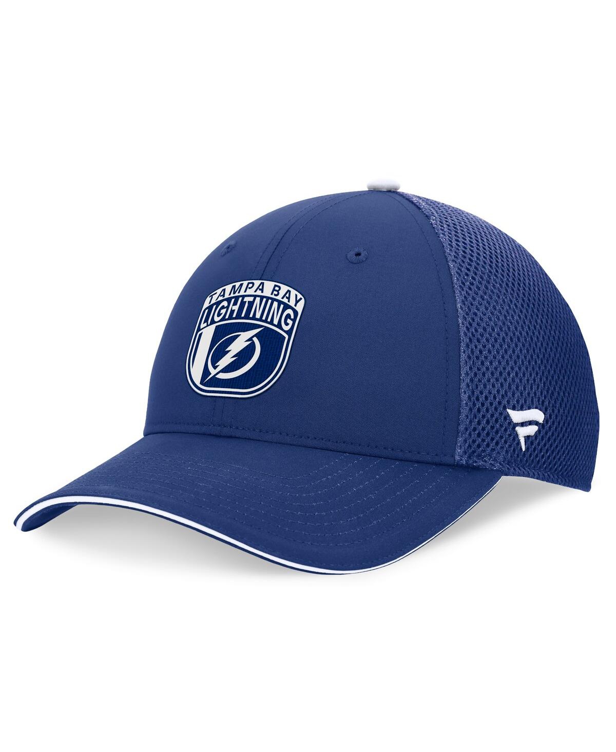 Fanatics Men's Blue Tampa Bay Lightning 2024 Nhl Draft On Stage Trucker Adjustable Hat In Blue,white