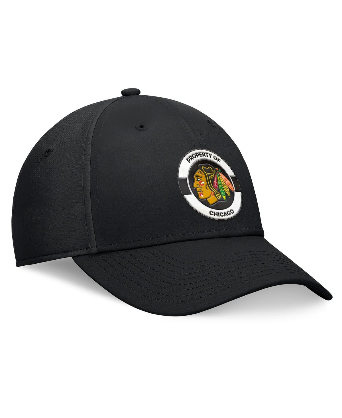 Fanatics Men's Black Chicago Blackhawks Authentic Pro Training Camp Flex Hat In Black