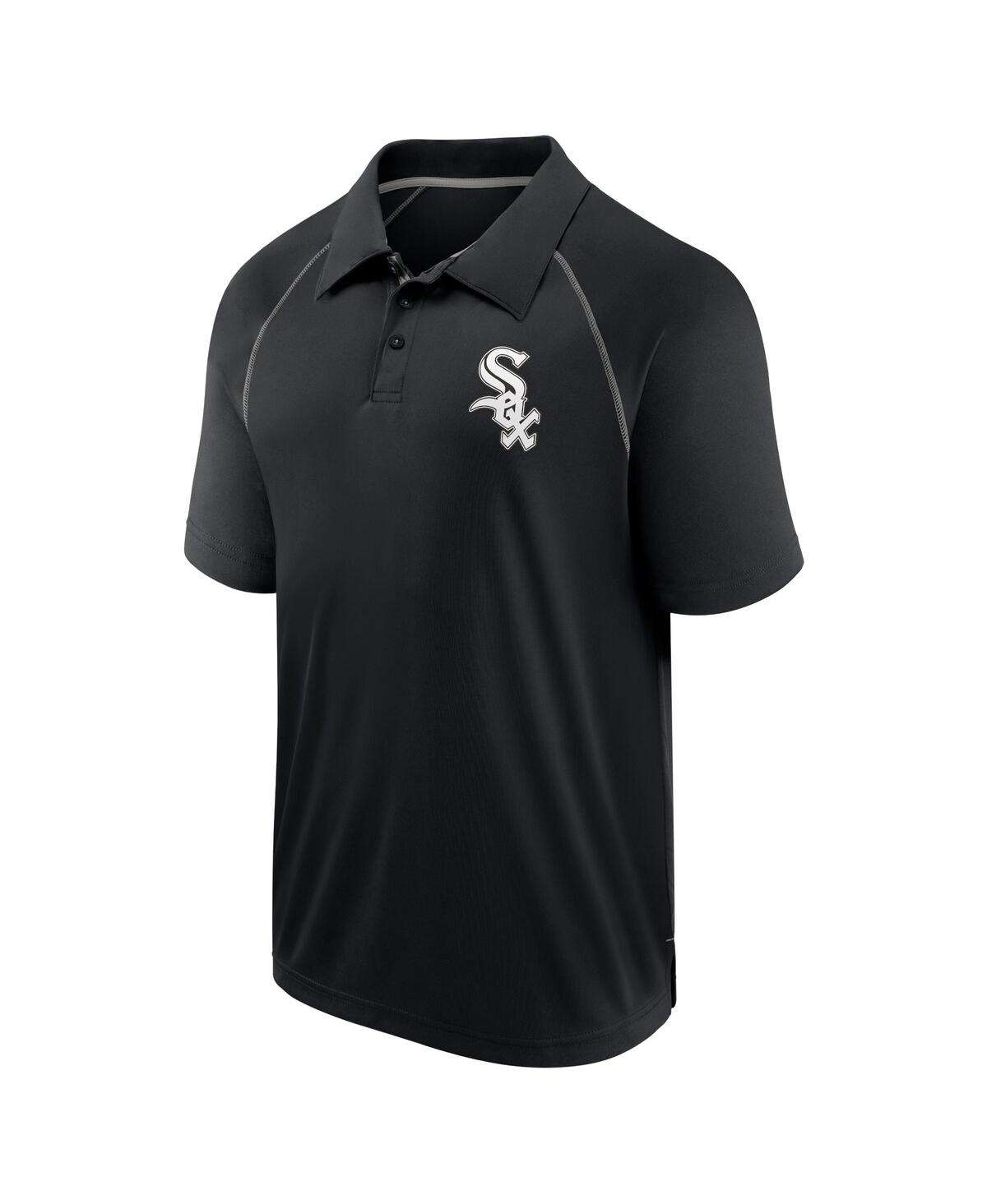 Fanatics Men's Black Chicago White Sox Strong Alone Raglan Polo In Black