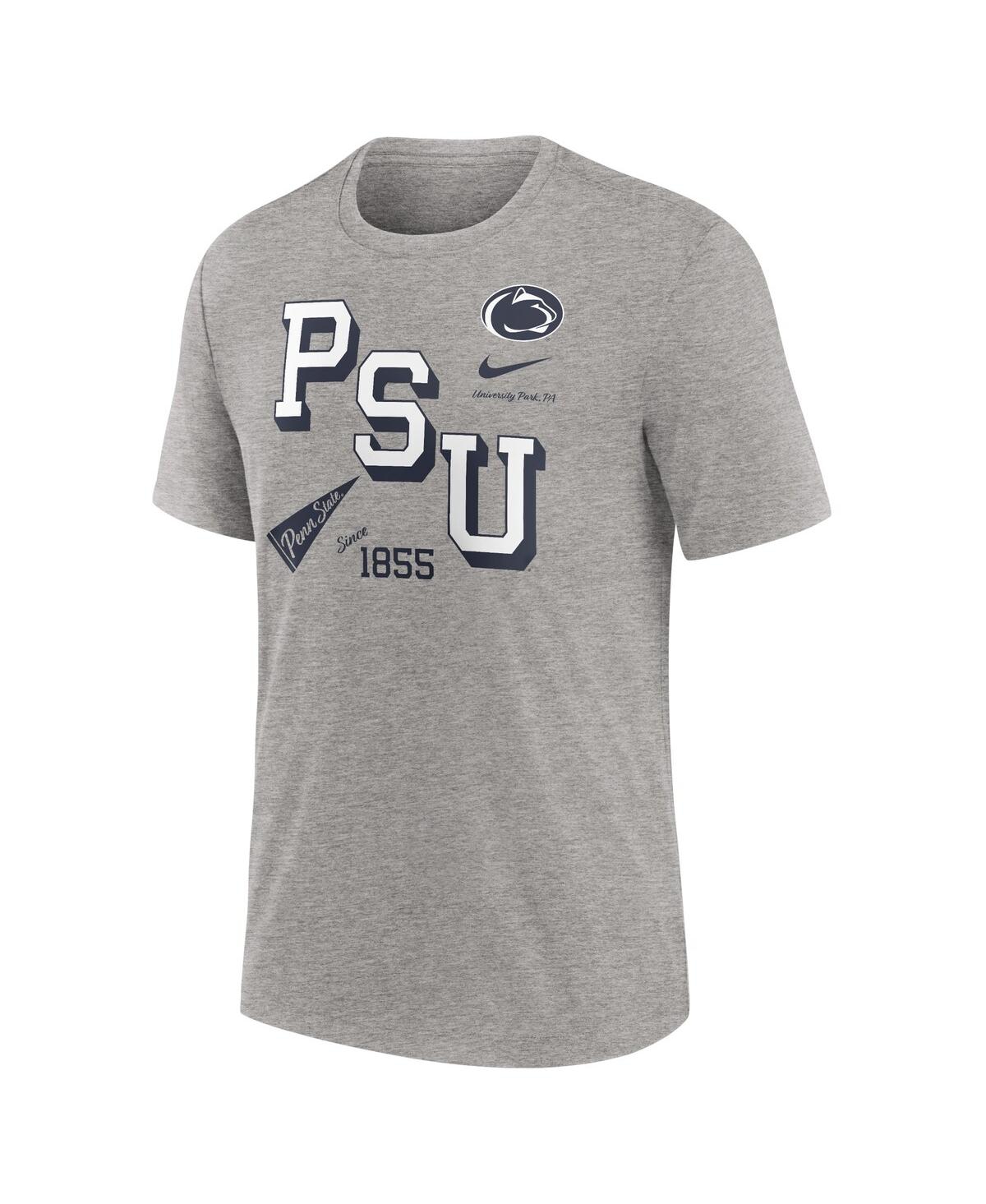 Nike Men'sPenn State Nittany Lions Blitz Roll Call Tri-Blend T-Shirt - Heather Gray