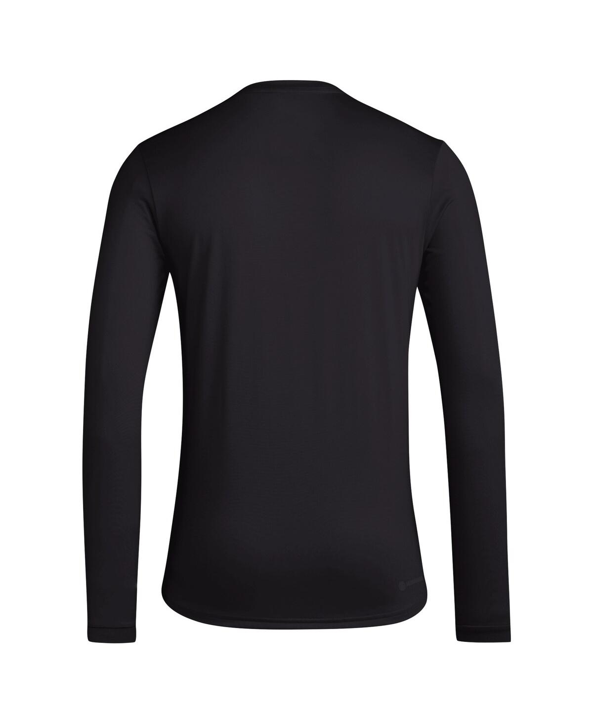 Adidas Originals Men's Black Louisville Cardinals Locker Football Pre-game Aeroready Long Sleeve T-shirt In Black