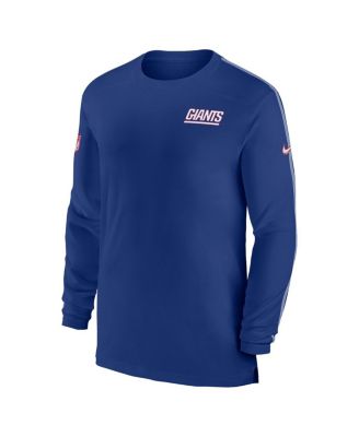 Men's Royal New York Giants Sideline Coach UV Performance Long Sleeve T-Shirt