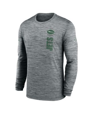 Men's Gray New York Jets 2024 Sideline Velocity Performance Long Sleeve T-Shirt