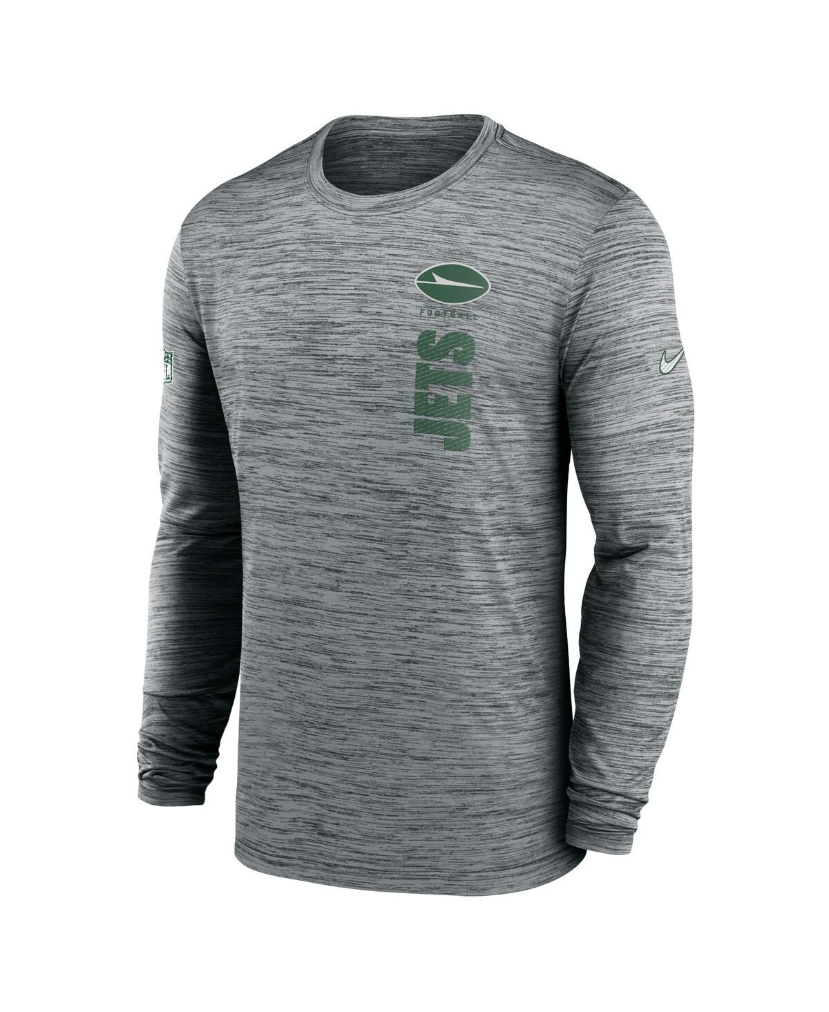 Nike Men's Gray New York Jets 2024 Sideline Velocity Performance Long Sleeve T-shirt In Gray