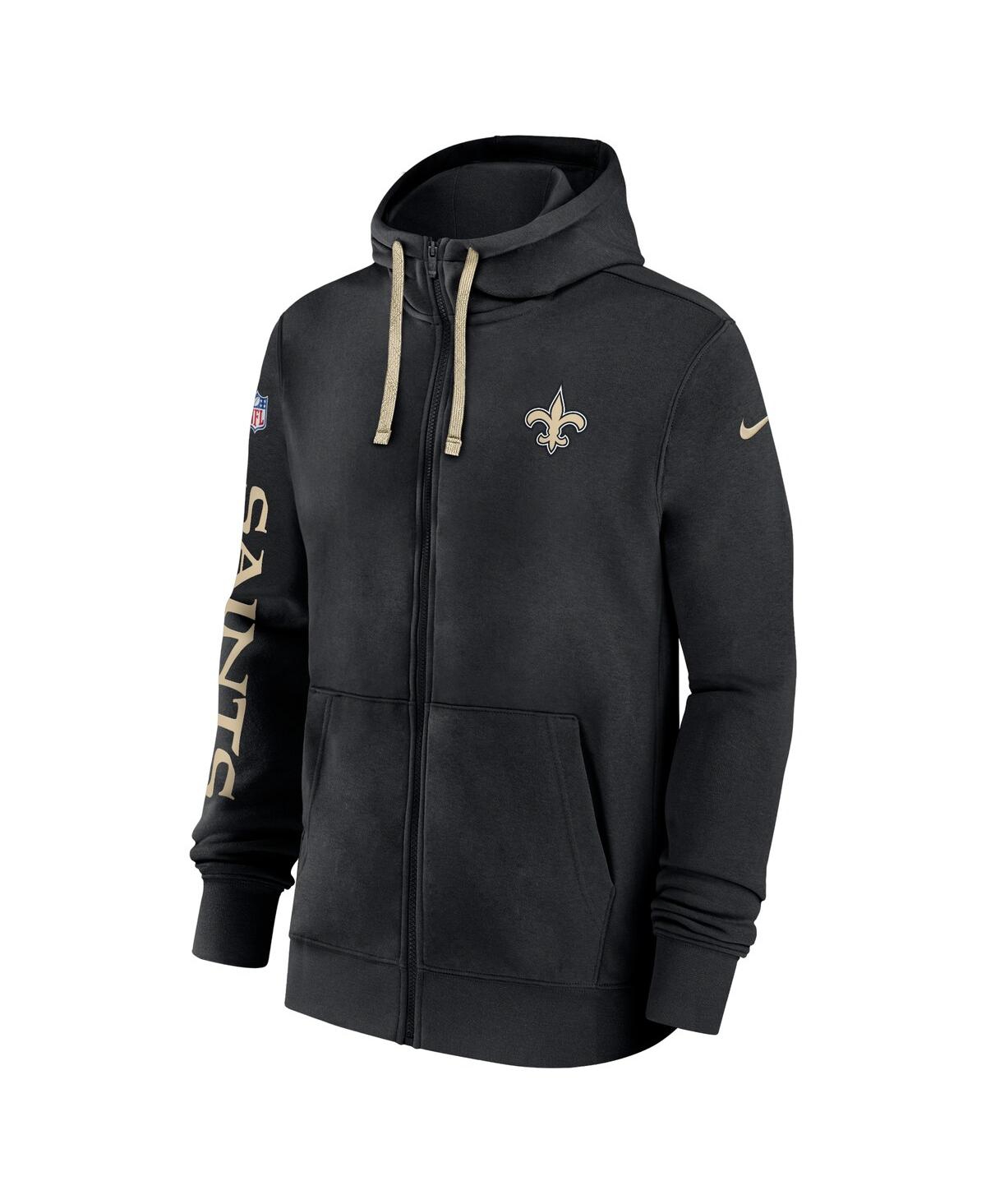 Nike Men'sNew Orleans Saints 2024 Sideline Club Full-Zip Hoodie - Black
