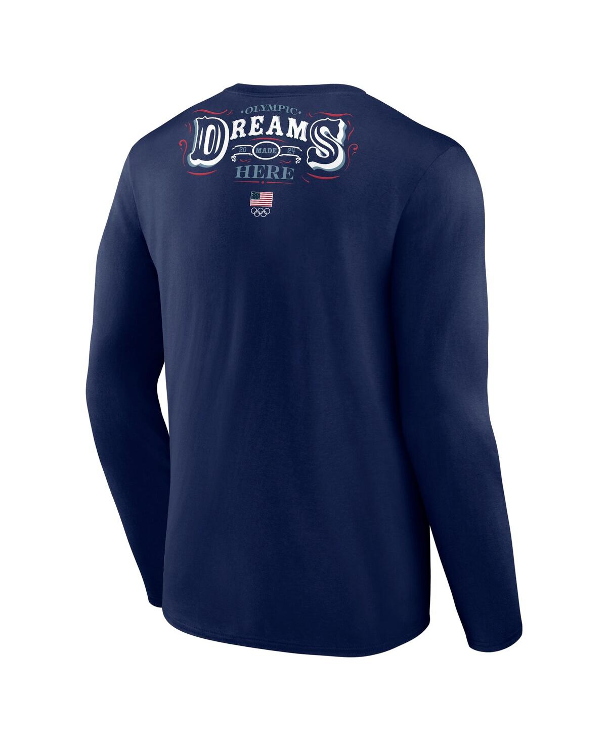 Fanatics Men'sTeam Usa Dreams Are Made Here Long Sleeve T-Shirt - Navy