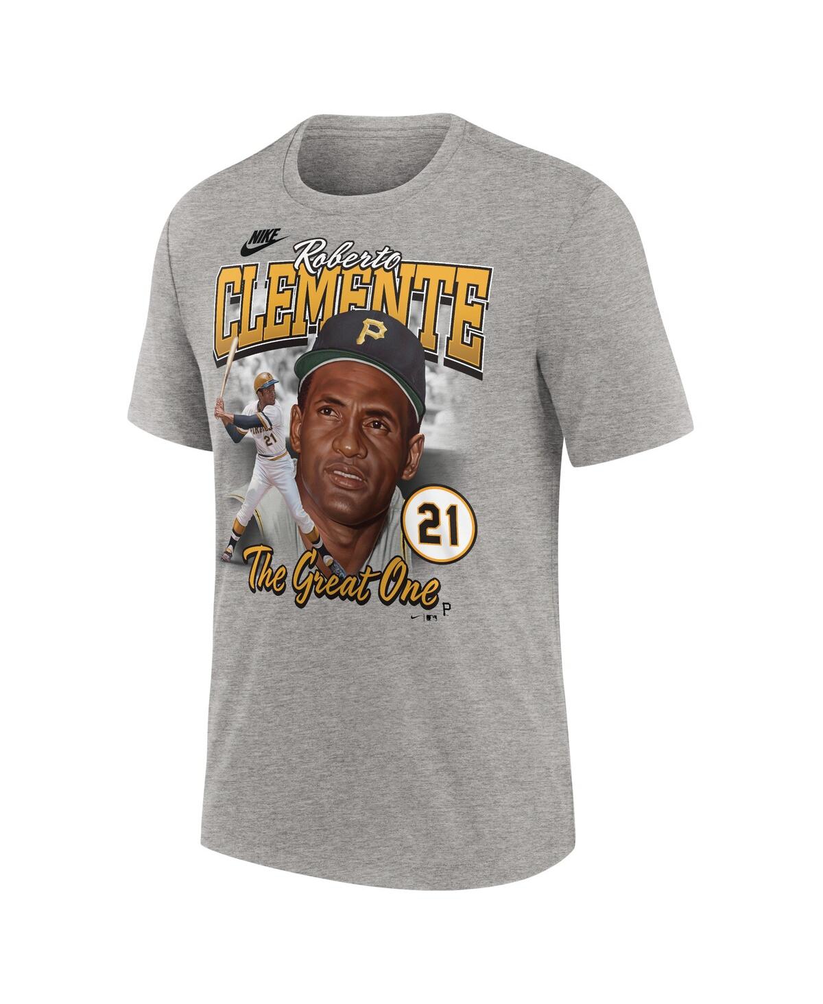 Nike Men's Roberto Clemente Heather Gray Pittsburgh Pirates Cooperstown Collection Player Local T-Shirt
