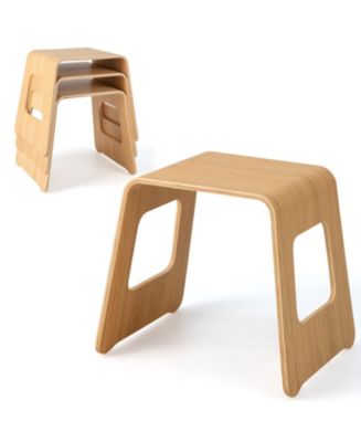 SUGIFT 4-Pack Stackable Bamboo Stool with Anti-skid Foot Pads - Macy's