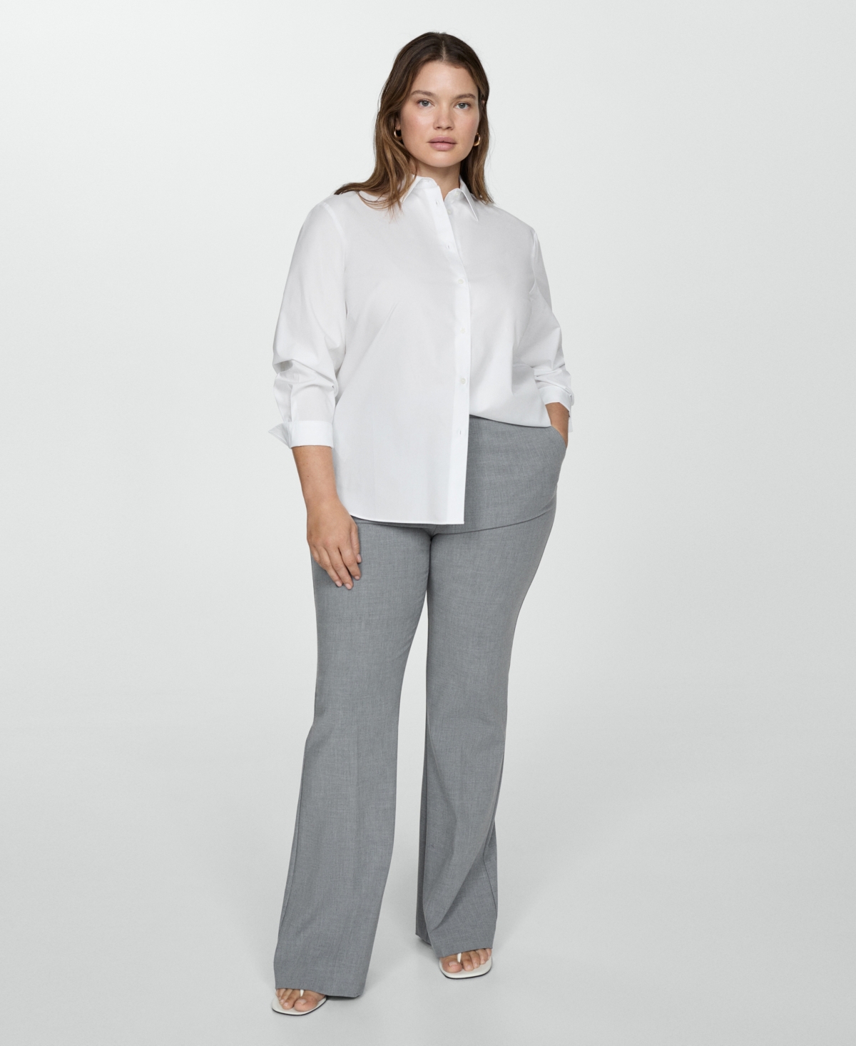 Mango Oversize Cotton Button-up Shirt In Off White
