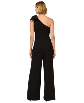 Ameri　ONE SIDE SHOULDER ROMPERS Adrianna Papell Women's Bow-Trim One-Shoulder Jumpsuit - Macy's