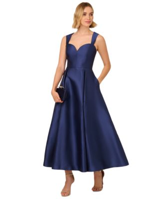 【海外限定】AdriannaPapell ドレス☆Blue Mikado High Low Gown Adrianna Papell Women's Beaded Mikado High-Low Gown - Macy's