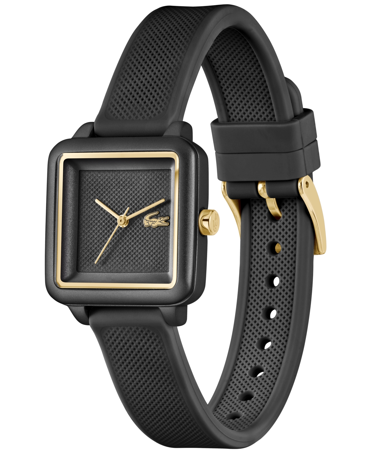 LACOSTE WOMEN'S LACOSTE 12.12 FLOW BLACK SILICONE STRAP WATCH 26MM 
