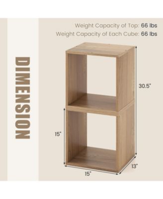 2-Cube Stackable Bookcase Organizer for Living Room and Study