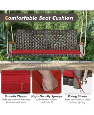 2-Person Rattan Hanging Porch Swing Chair