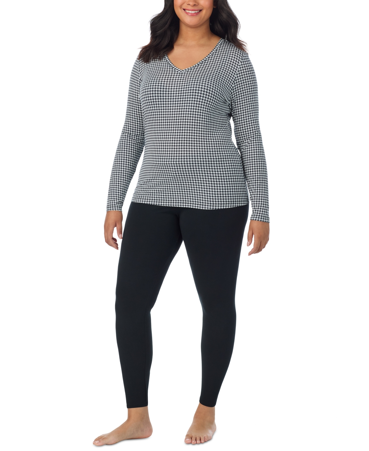 Cuddl Duds Plus Size Softwear Stretch V-Neck Top