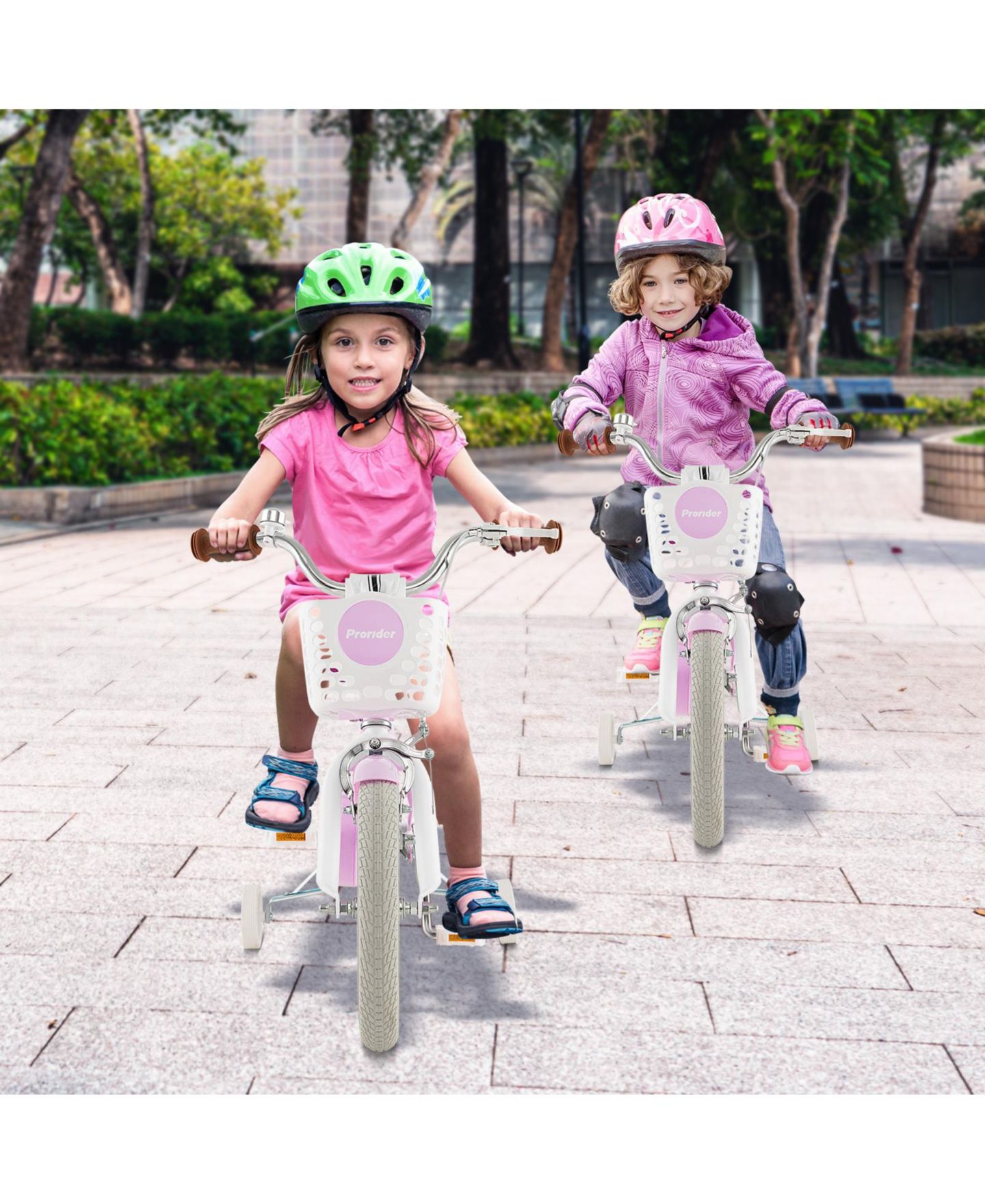 Детская игрушка VEBREDA 18 Inch Kids Bike with Dual Brake System & Training Wheels, Ages 3-8, цвет: Фиолетовый — фото 2