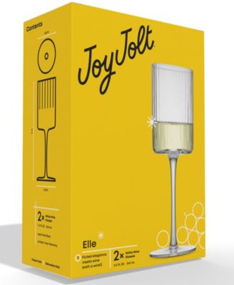 Elle Fluted Cylinder White Wine Glasses, Set of 2