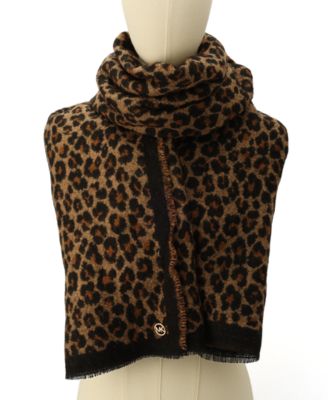 Women's Boucl&eacute; Leopard-Print Scarf