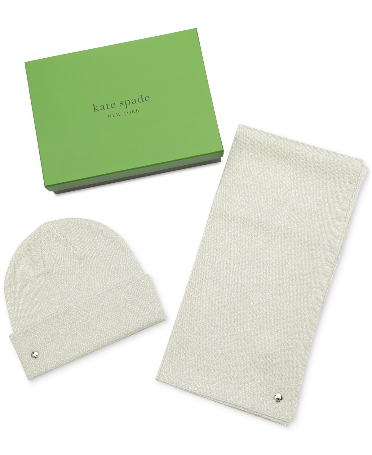 Kate Spade New York Women's Metallic Beanie & Scarf Boxed Gift Set