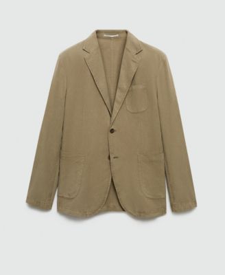 Men's Slim-Fit Linen-Blend Blazer