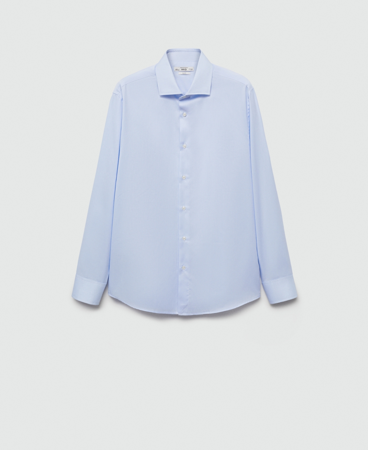 Mango Slim Fit Stripe Button-up Shirt With Contrast Collar In Sky Blue