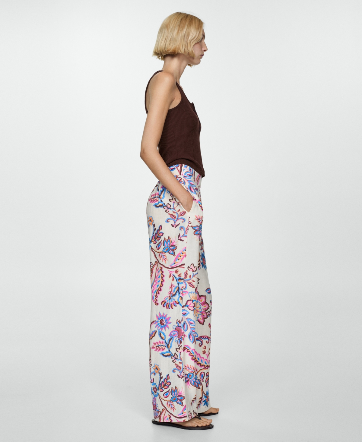 Mango Women's Printed Straight Pants