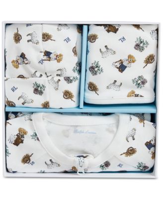 Polo Ralph Lauren Baby Boys Cotton Polo Bear Boxed Gift Set - Macy's
