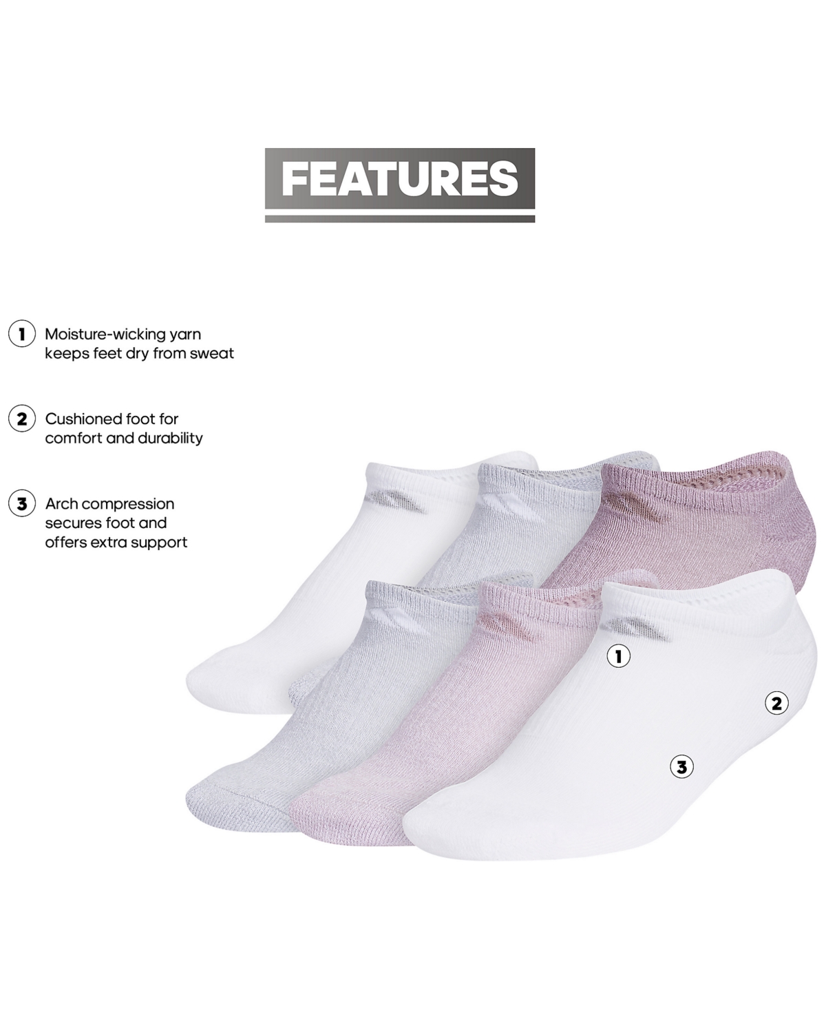 Adidas Originals Women's 6-pk. Athletic Cushioned No-show Socks In Purple