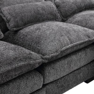 Modern Large chenille Fabric U-Shape Sectional Sofa  Gray）