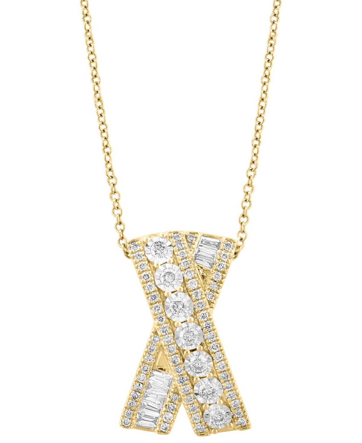 Effy Diamond Round and Baguette Crossover 18
