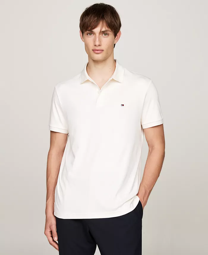 Men's Regular-Fit Smooth Touch Liquid Cotton Collar Stripe Polo Shirt - thumbnail 5