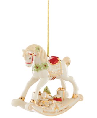 Lenox - 2024 Porcelain Vintage-Look Rocking Horse Ornament