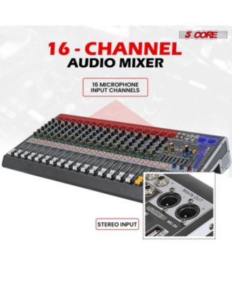 Audio Mixer 16 Channel DJ Mixing Board Bluetooth USB Analog Professional Mezclador De Audio